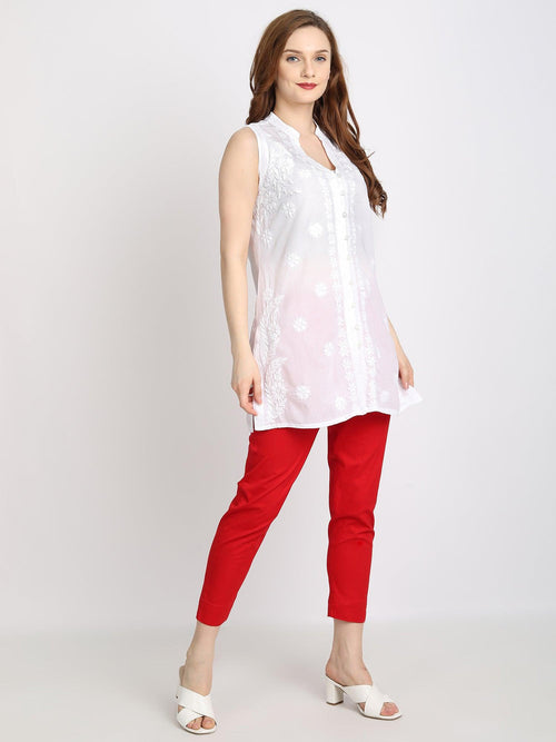 Buy Papercrane Women's and Girl's Regular Fit Cotton Short Kurti, Plain,  White, M at Amazon.in